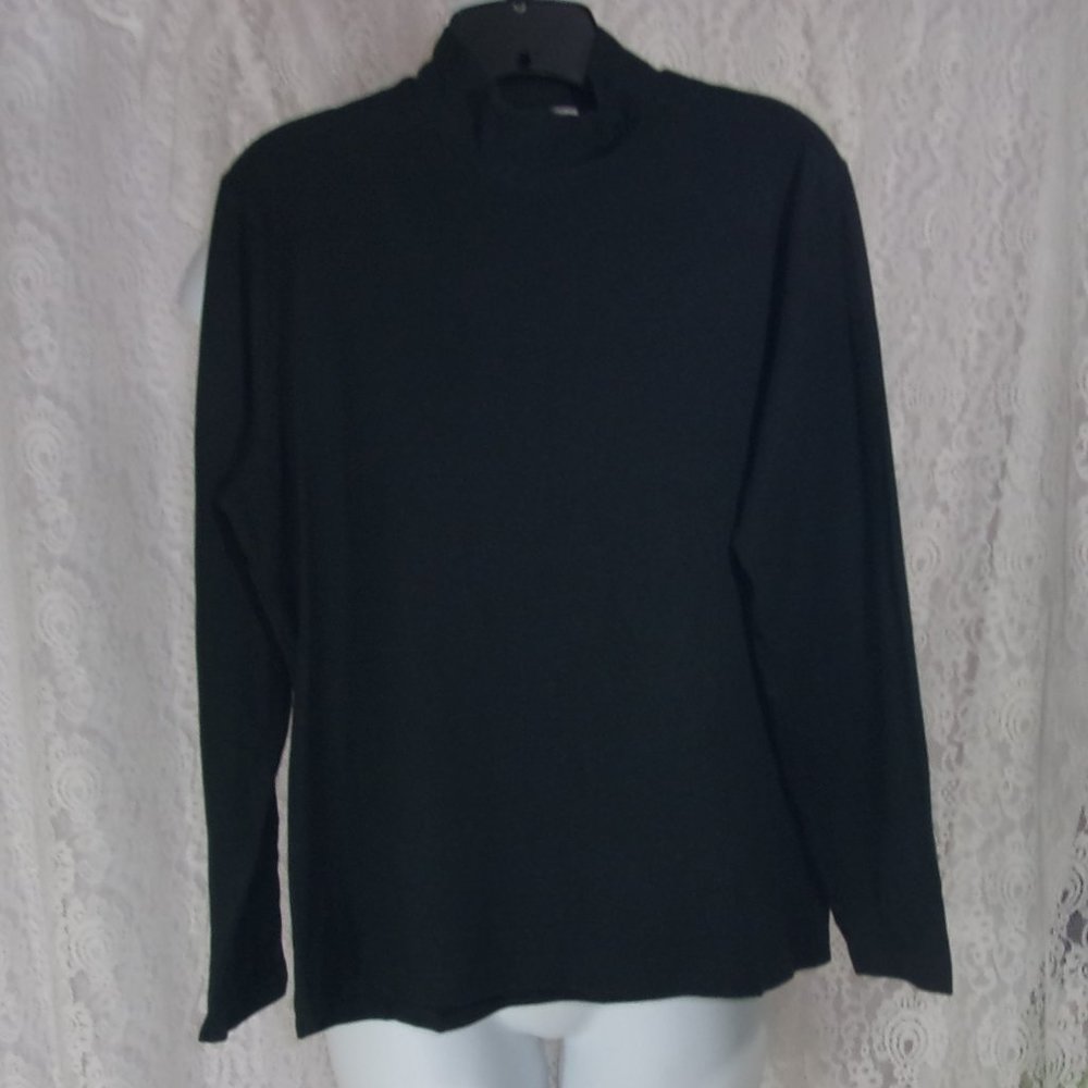 Essentials Rick Black Knit Mock Neck Turtleneck Top